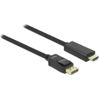 DeLOCK Displayport-HDMI-kabel, 3,0 m, verguld, zwart