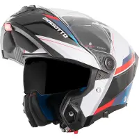 Bogotto FF404 Ezion Zwart Wit Rood Blauw Systeemhelm Maat XS