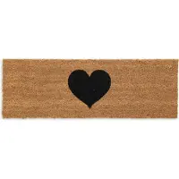 Relaxdays deurmat met hart - kokosmat - 75x25 cm - langwerpige voetmat - binnen & buiten