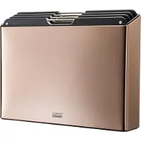 Joseph Joseph - Folio 4 Snijplanken in Stalen Houder Rose Gold - Polypropyleen - Roségoud