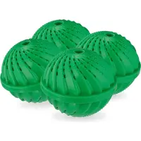 Relaxdays wasbol wasmachine - set van 4 - groen - eco wasbal - wassen zonder wasmiddel