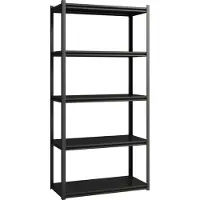 En.casa Keukenkast Austrheim open kast 183x90x40 cm zwart en zilverkleurig