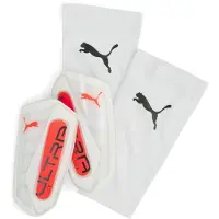 Puma Ultra Flex Sleeve Scheenbeschermers Wit Rood Zilver