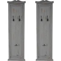 MCW Set van 2 kapstokken T33, wandkapstok kapstokpaneel, wandhaken hout 109x28x4cm ~ grijs shabby