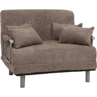Mendler Fauteuilbed -K29, opklapbare fauteuil slaapbank logeerbed, ligoppervlak 190x100cm, stof bouclé (500g/m²) ~ lichtbruin