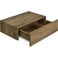 En.casa Wandplank met lade set van 2 zwevend wit en houtkleurig