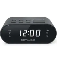 Muse M-10CR - Compacte wekkerradio - voorkeuzezenders - dimbaar display - sleep / snooze - back-up batterij