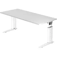 Hjh OFFICE PRO UNDA 19 W - 180 x 80 Tafelhoogte I In hoogte verstelbaar Wit/Wit