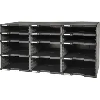 Exacompta MODULODOC EcoBlack documentenlade 12 vakken (6x56/6x110 mm), etikethouder, laden kunnen achteraf worden gemonteerd, 25 jaar garantie