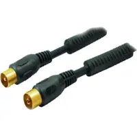 S-Impuls IEC (m) - IEC (v) coaxkabel | >100 dB + ferriet | CCS | verguld | recht | zwart | 7,5 meter