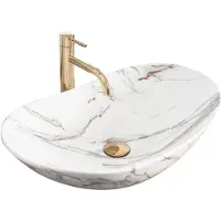 REA Royal Shiny Aiax Marmur Opzetwastafel Steen Imitatie 62x36 cm