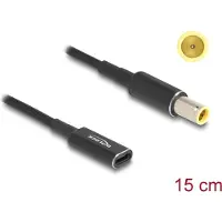 DeLOCK 60041 USB-laadkabel USB-C bus, DC-stekker 5,5 mm 0.15 m Zwart Met USB