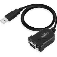 ACT EM1016, Zwart, 0,6 meter, USB Type-A, DB-9, Mannelijk, Mannelijk