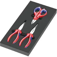 Wera 05150181001 Tangenset 3-delig Knipex, met schuimrubber inzetstuk