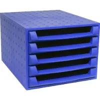 Exacompta THE BOX ladebox A4/A4+ 5 laden open, Forever kobaltblauw, stil, veiligheidsstop