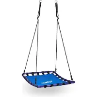 Relaxdays Nestschommel rechthoekig- voor in de tuin - blauw - gesloten zitting