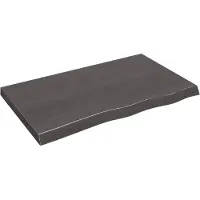 vidaXL Wastafelblad 100x60x(2-6) cm behandeld massief hout donkerbruin