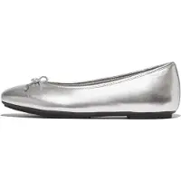 FitFlop Delicato Leren Dames Zilveren Platte Schoenen
