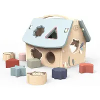 Speedy Monkey House-shaped Shape Sorter 8 Blocks Veelkleurig Kinderen