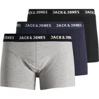 Jack & Jones Boxershorts 'JACAnthony' navy / grijs gemêleerd / zwart / wit