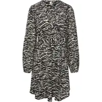 QS Jurk taupe / zwart / wit