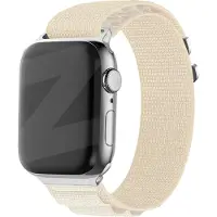 Bandz Nylon loop bandje 'Alpine' - geschikt voor Apple Watch Series 1/2/3/4/5/6/7/8/9/10/11/SE/SE2/SE3 - outdoor bandje geschikt voor iWatch - kleine maat: 38 / 40 / 41 / 42mm - sterrenlicht/starlight