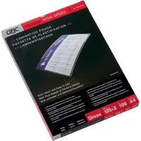 GBC HighSpeed Lamineerhoezen A4 Glanzend 125 micron (2 x 125) Transparant 100 Stuks