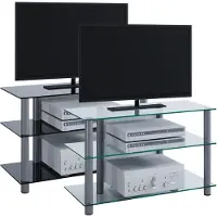 VCM TV meubel dressoir TV meubel TV plank aluminium glazen tafel Sindas
