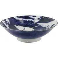 Tokyo Design Studio - Japonism Dragon Menbachi Bowl - Japanse Ramenkom - Dragon Design - 1600 ml - 25,2 x 7,7 cm - Blauw