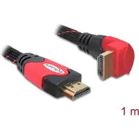 DeLOCK - 1.4 High Speed HDMI kabel - eenzijdig haaks - 1 m - Zwart/Roo