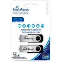 MediaRange MR911-2 USB flash drive 32 GB USB Type-A 2.0 Zwart, Zilver
