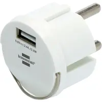 Brennenstuhl USB-stopcontactadapter 2,4A wit - 1508110