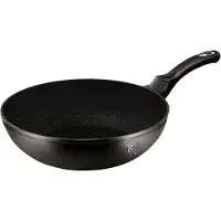 Berlinger Haus Black Silver Serie - Granieten Wok - 28cm - Soft-Touch Handgreep - Turbo Inductie