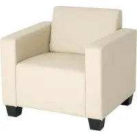 MCW Fauteuil Loungefauteuil Lyon, kunstleer ~ crème