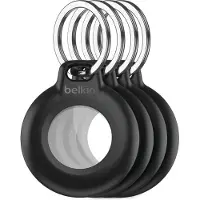 Belkin Waterdichte Beschermende AirTag‑houder met Sleutelring - 4 Pack - Zwart