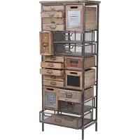 MCW Apothekerskast -A43, ladekast, massief dennenhout, vintage shabby look 143x56x33cm