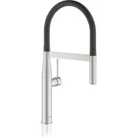 GROHE Essence New 1 gats keukenkraan met professionele handdouche auto met omschakeling douchestraal naar mousseur steel