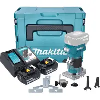 Makita DRT 52 RGJ accu kantenfrees 18 V 6 mm borstelloos + 2x accu 6.0 Ah + lader + Makpac