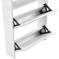 En.casa Schoenenkast met spiegels 4 vouwdeuren 134x63x17 cm wit
