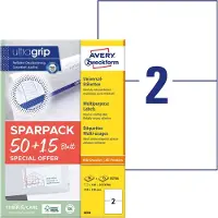 Avery -Zweckform 6604 Universele etiketten 210 x 148 mm Papier Wit 130 stuk(s) Permanent hechtend ILC