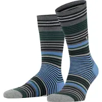 Burlington gestreepte sokken blauw en grijs