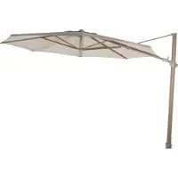4SO Parasol Siesta Premium 350 cm dia. zand met houtlook frame