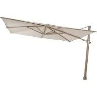 4 Seasons Outdoor Zweefparasol Siesta Premium 300 cm Zand Houtlook Frame 4SO Parasol Woodlook