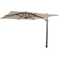 4 Seasons Outdoor Siesta premium zweefparasol 300x300 cm wenge frame beach