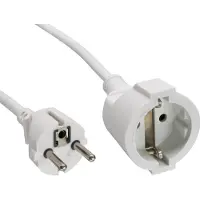 InLine CEE 7/7 (recht) - CEE 7/3 (recht) stroom verlengkabel | 3x 1,50mm | wit | 1 meter