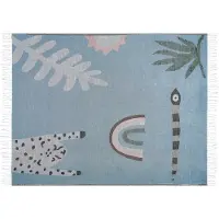 Beliani LIMGHA - Plaid-Blauw-Polyester, Acryl