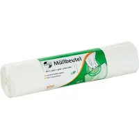 Deiss Afvalzakken FIRST PLUS- LDPE - 60 L - 23 micron - scheurvast - wit - 12 rollen van 50 afvalzakken