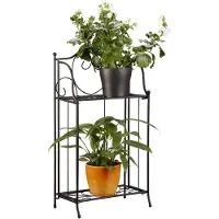 Relaxdays Plantenrek metaal 2 Etages - bloemenrek - opbergrek voor buiten