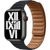 Apple Watch 38/40/41 mm Leather Link Horlogeband Middernacht - Small/Medium