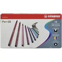 Stabilo Pen 68 - Premium Viltstift - Metalen Etui - 10 Verschillende Kleuren